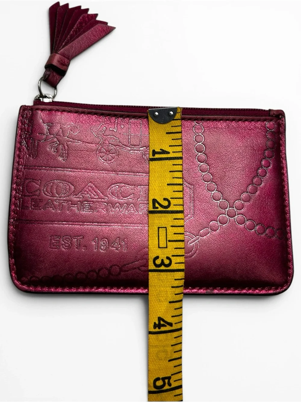 Coach Y2K Metallic Pink Key Pouch Coin Purse Card Holder
